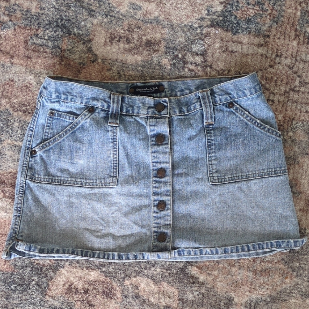 Abercrombie Vintage Blue Cargo Mini Skirt